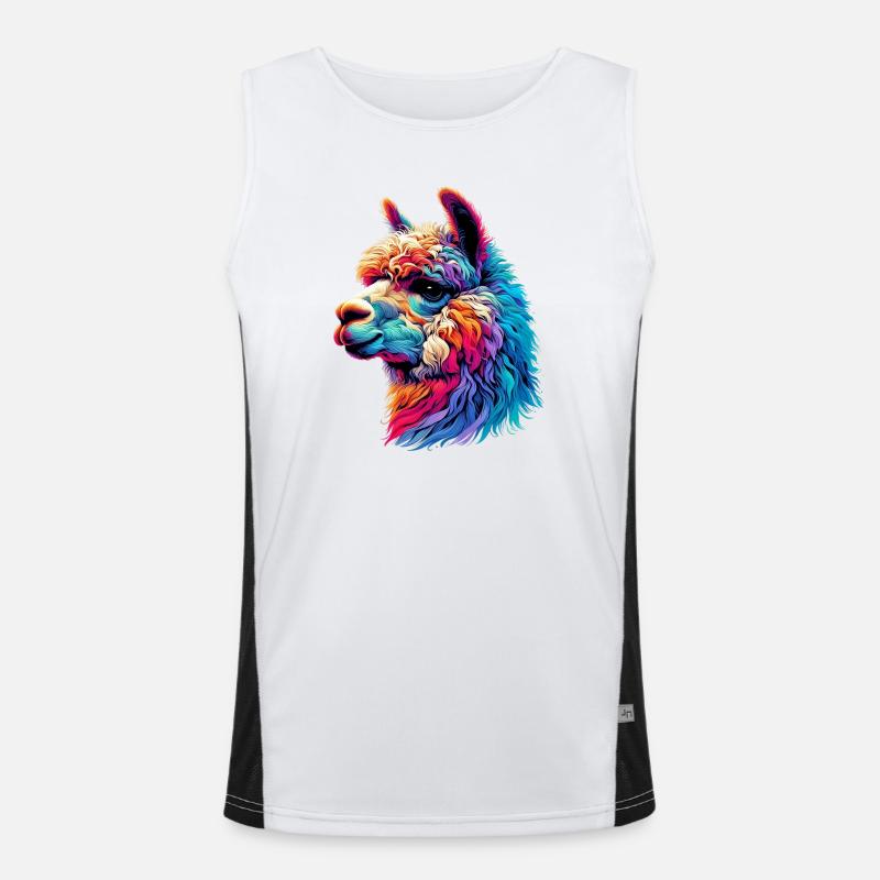 Alpaca - Men's Functional Contrast Tank Top - white/black