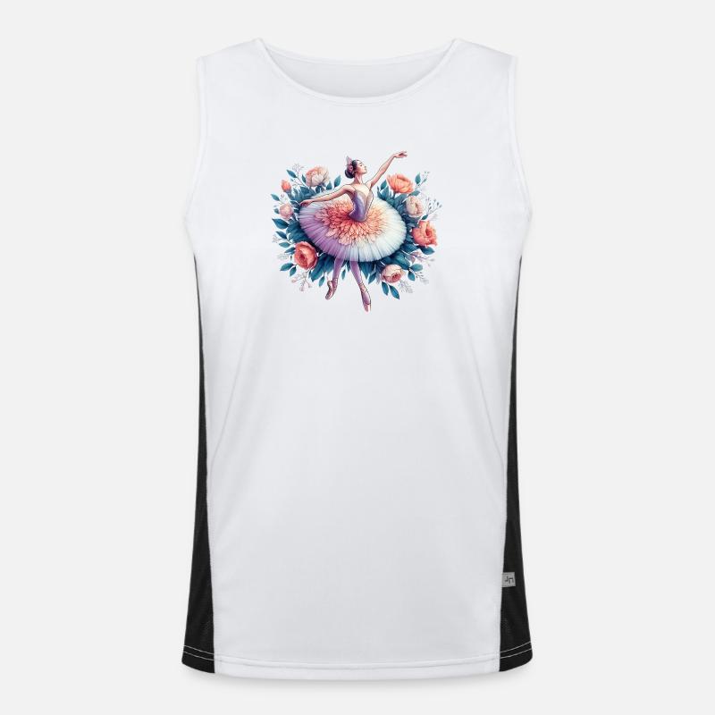 Ballet dancer with tutu Men's Functional Contrast Tank Top 