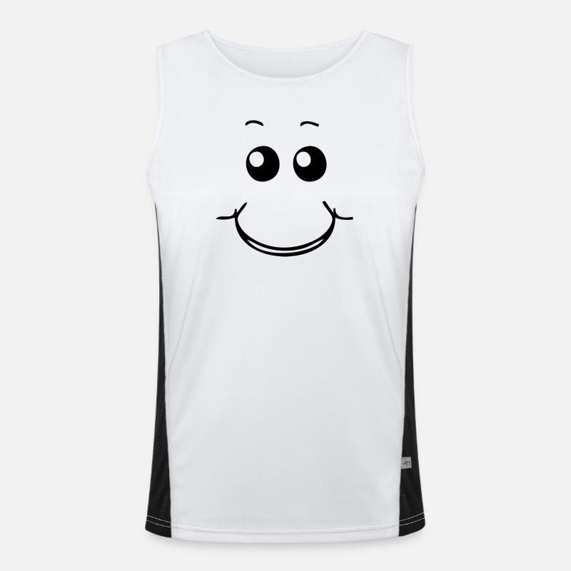 Lächelndes Gesicht Funktionelles Kontrast-Tank Top für Männer 