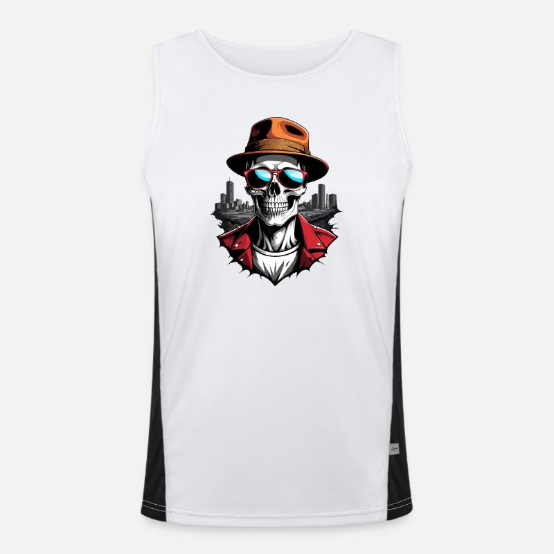Coole Totenkopf Funktionelles Kontrast-Tank Top für Männer 