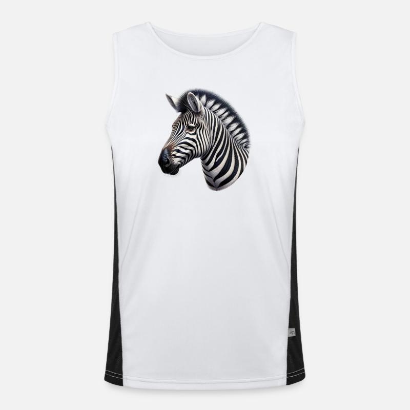 Zebra - Men's Functional Contrast Tank Top - white/black