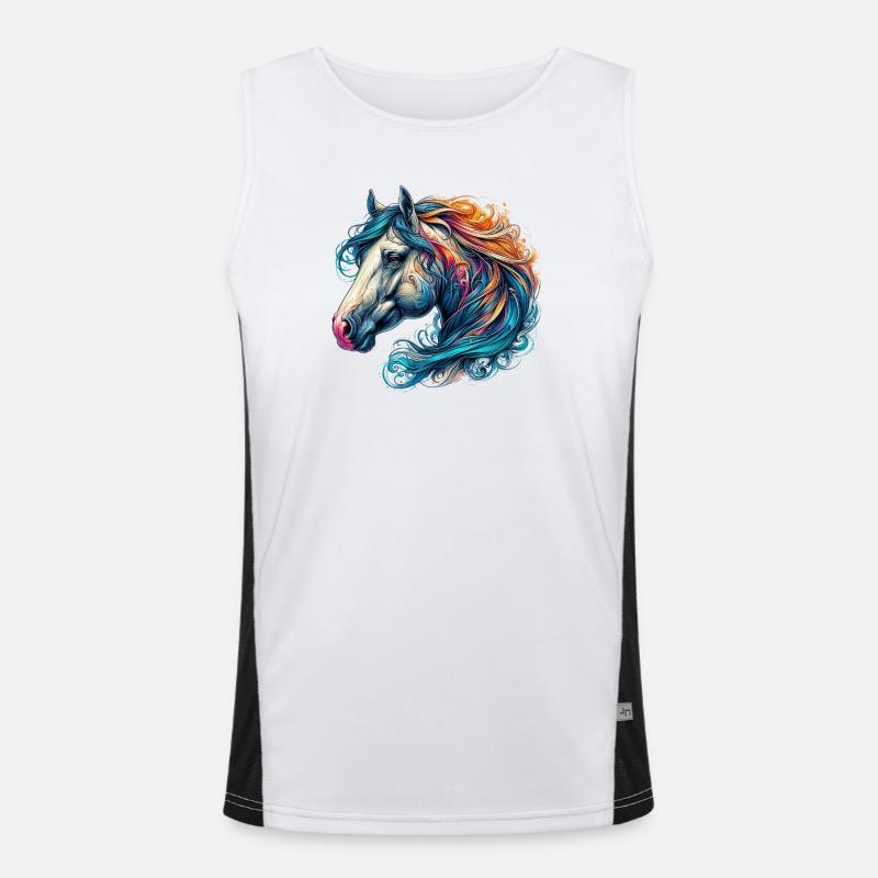 Pferd Funktionelles Kontrast-Tank Top für Männer 