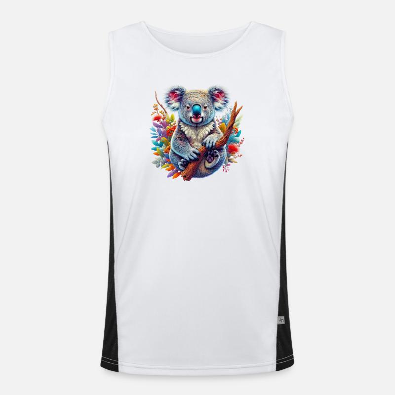 Koala - Men's Functional Contrast Tank Top  - white/black