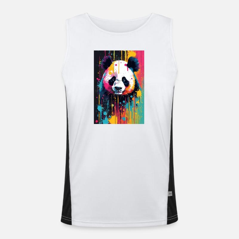Explosion de Couleur Panda Débardeur respirant contrasté Homme 