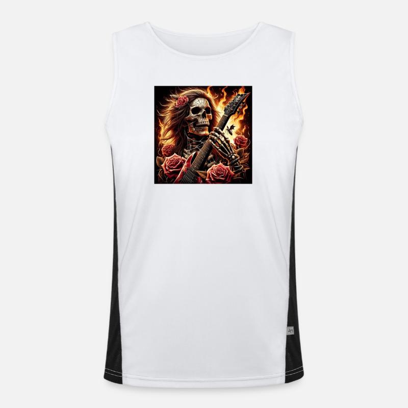 Heavy Metal on Fire Men's Functional Contrast Tank Top 