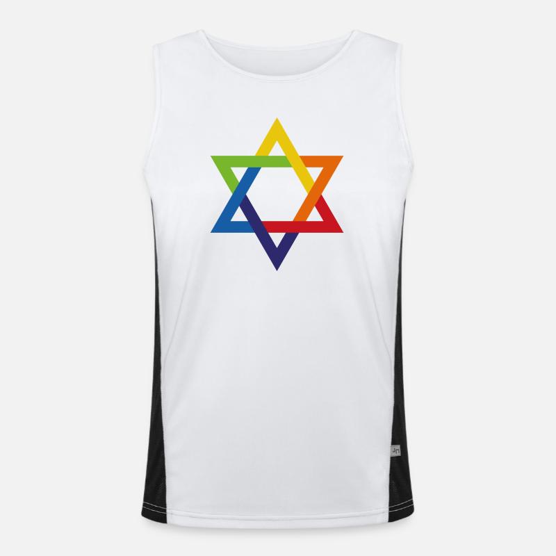 jüdisch und stolz davidsstern Funktionelles Kontrast-Tank Top für Männer 