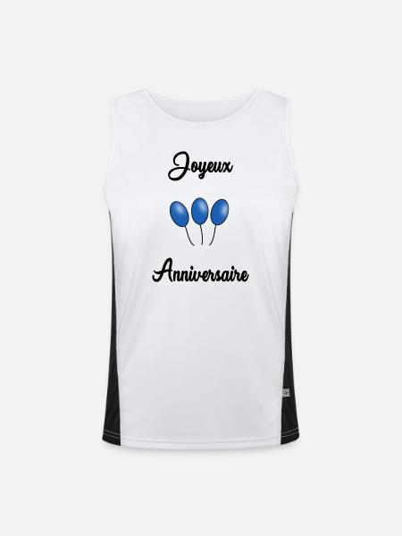 HAPPY BIRTHDAY - Men's Functional Contrast Tank Top  - white/black