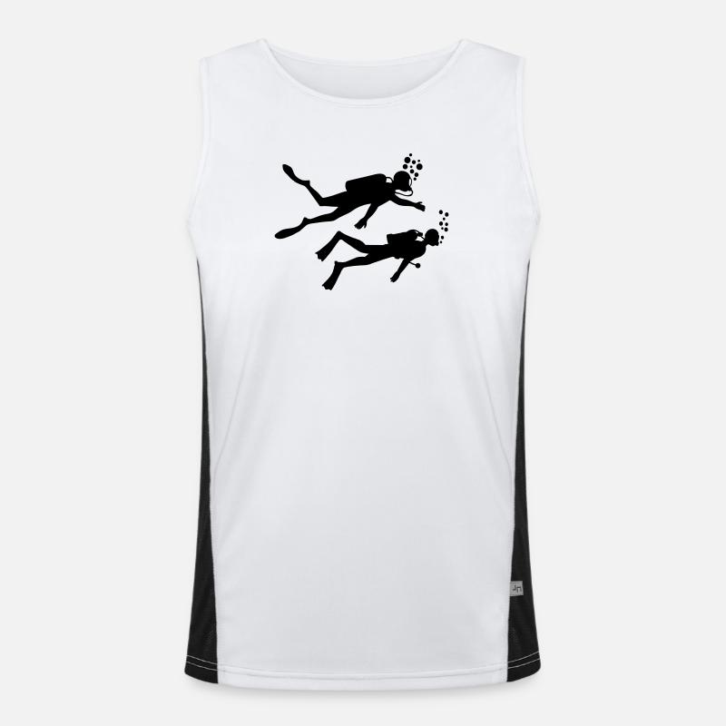 Two underwater divers Men's Functional Contrast Tank Top 