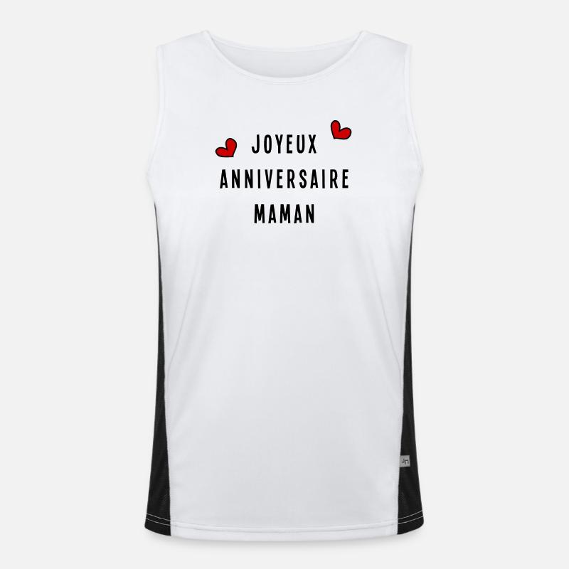 JOYEUX ANNIVERSAIRE MAMAN Débardeur respirant contrasté Homme 