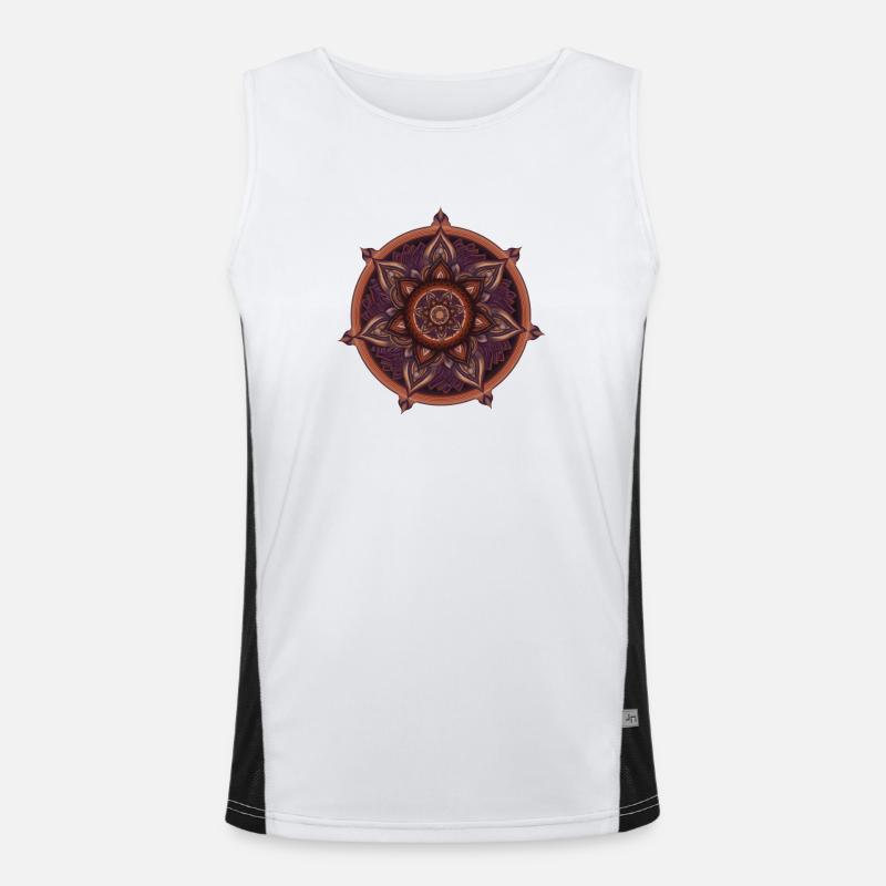 Symbolic Compass – Ornament Illustration Men's Functional Contrast Tank Top 