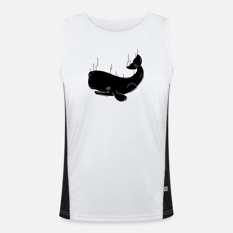 Fallender Wal Funktionelles Kontrast-Tank Top für Männer 