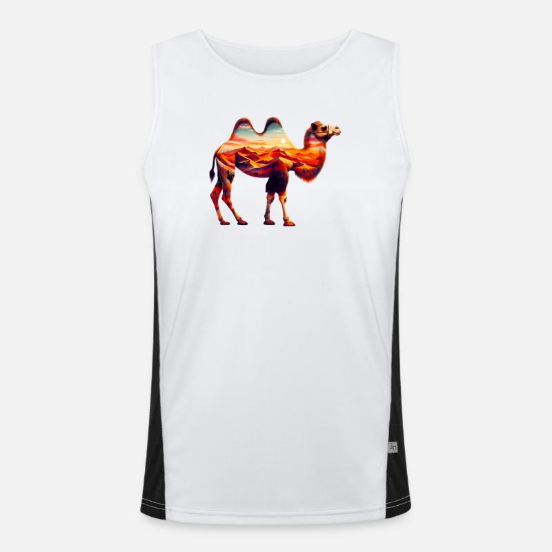 Kamel Funktionelles Kontrast-Tank Top für Männer 