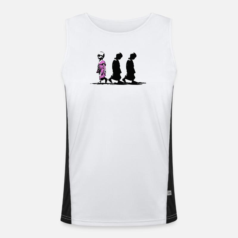 Neonpfad der Stille, sei anders Funktionelles Kontrast-Tank Top für Männer 