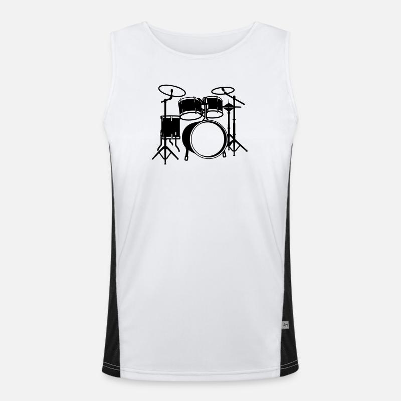 Drum kit logo Men's Functional Contrast Tank Top 