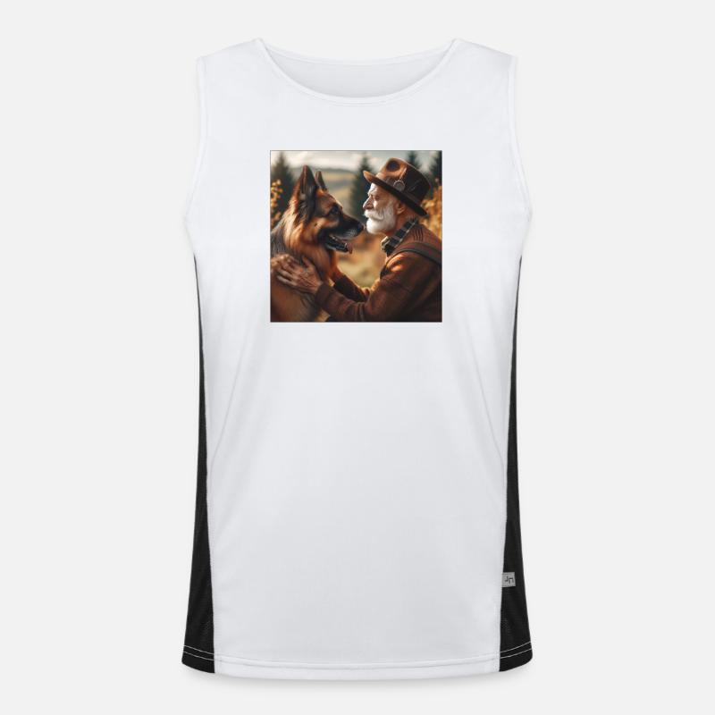 German Shepherd Art Men's Functional Contrast Tank Top 