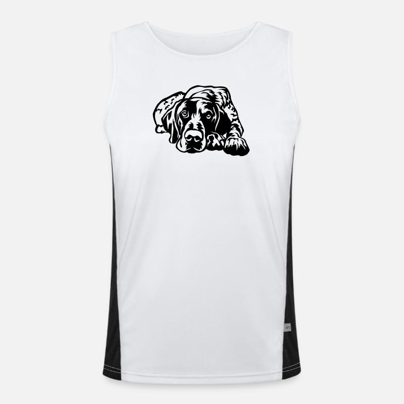German Shorthaired Pointer - Men's Functional Contrast Tank Top  - white/black