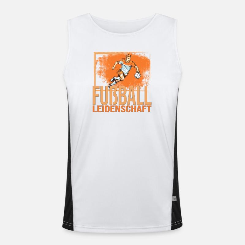 Fußball Leidenschaft Funktionelles Kontrast-Tank Top für Männer 