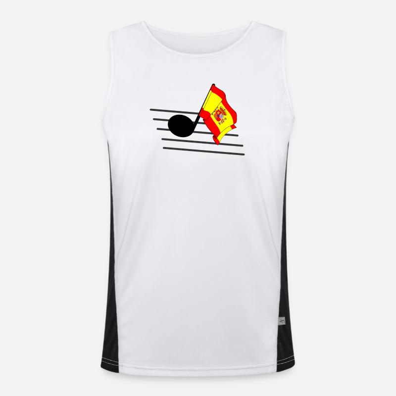 Drapeau de tonalité de musique drapeau Espagne Débardeur respirant contrasté Homme 