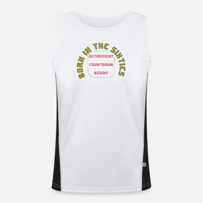 Born in the sixties, retirement approaching Men's Functional Contrast Tank Top 