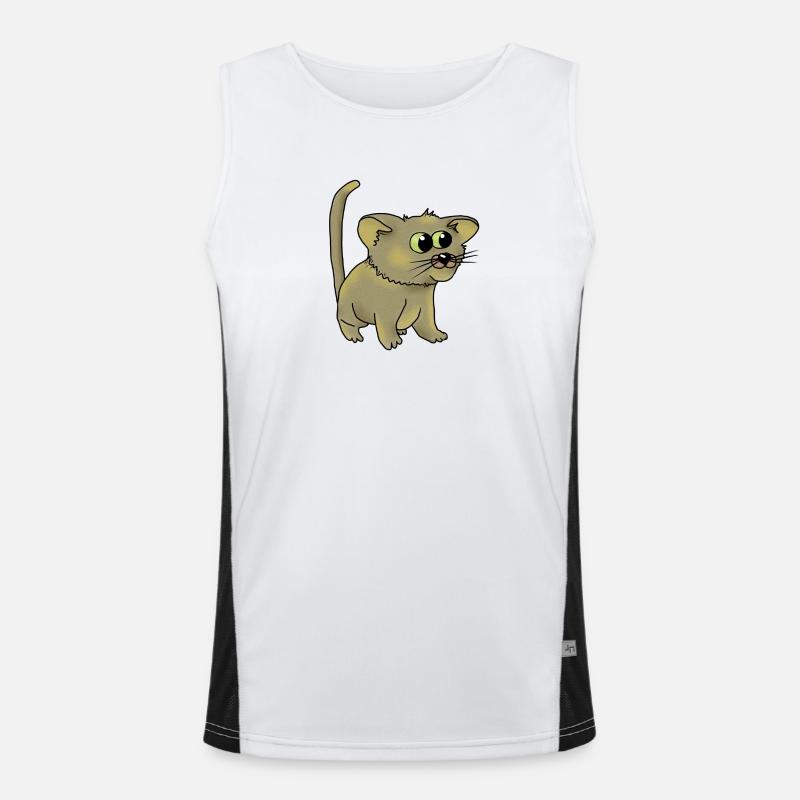 nette Katze Funktionelles Kontrast-Tank Top für Männer 
