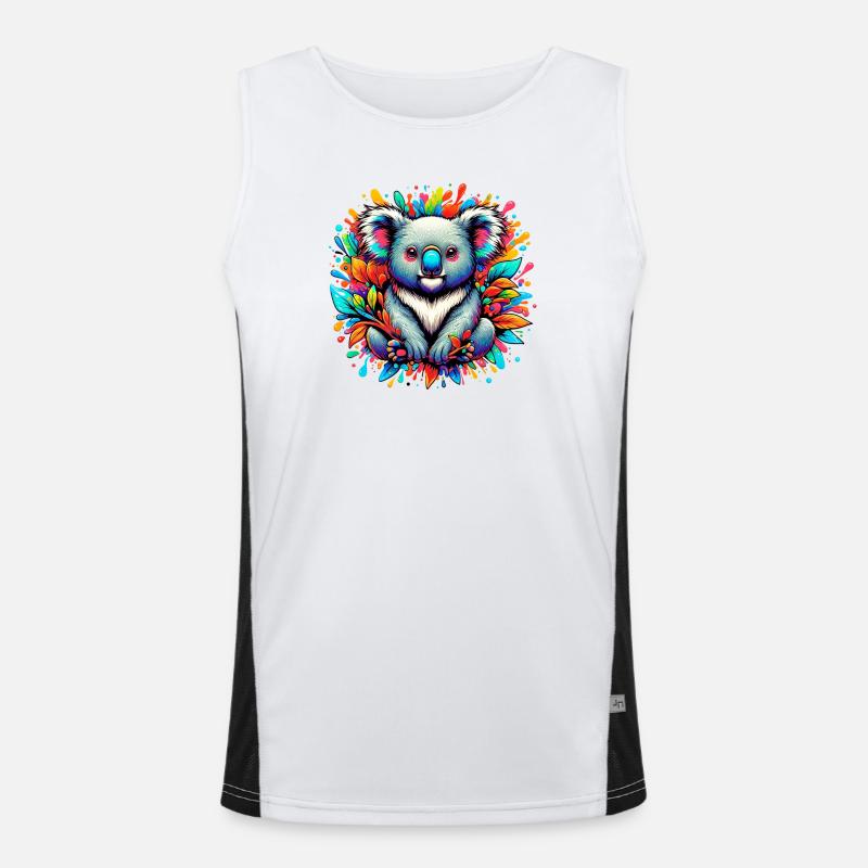 Koala - Men's Functional Contrast Tank Top  - white/black