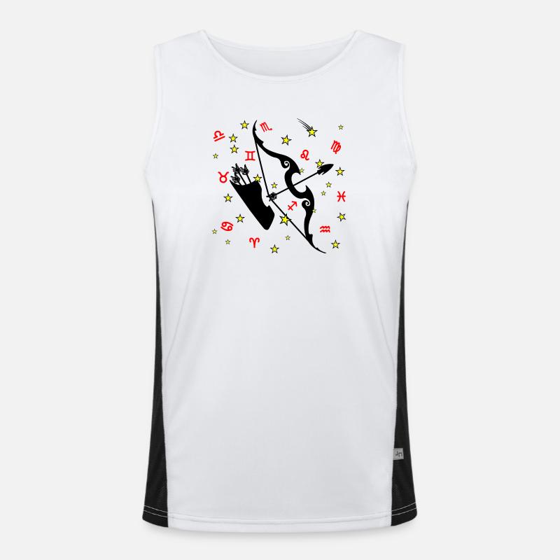 Sternzeichen Stern Logo Schütze Funktionelles Kontrast-Tank Top für Männer 