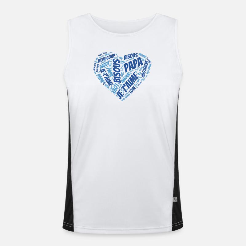 Nachricht Herz Ich liebe dich Papa Funktionelles Kontrast-Tank Top für Männer 