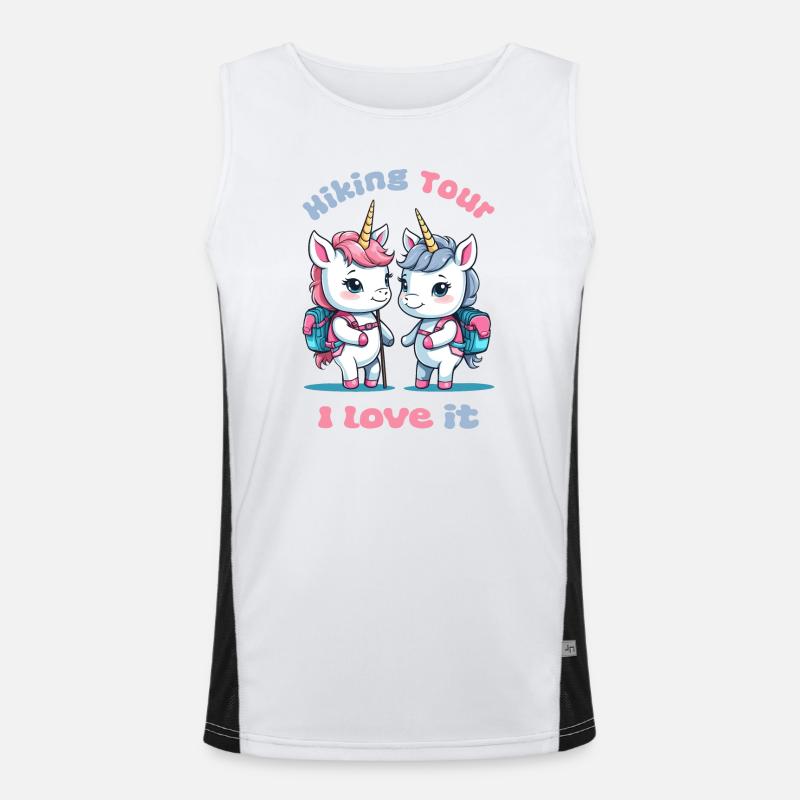 Süße Wanderer Einhörner Funktionelles Kontrast-Tank Top für Männer 
