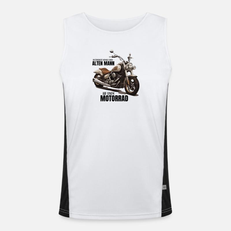 Motorcycle - never underestimate an old man Men's Functional Contrast Tank Top 