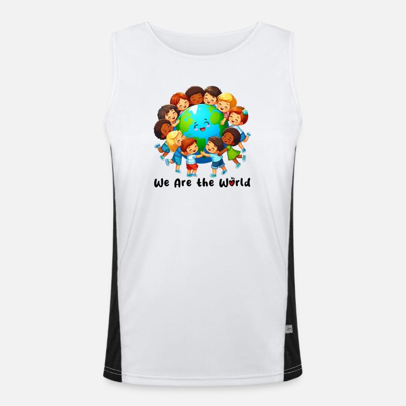 Wir sind die Welt Funktionelles Kontrast-Tank Top für Männer 