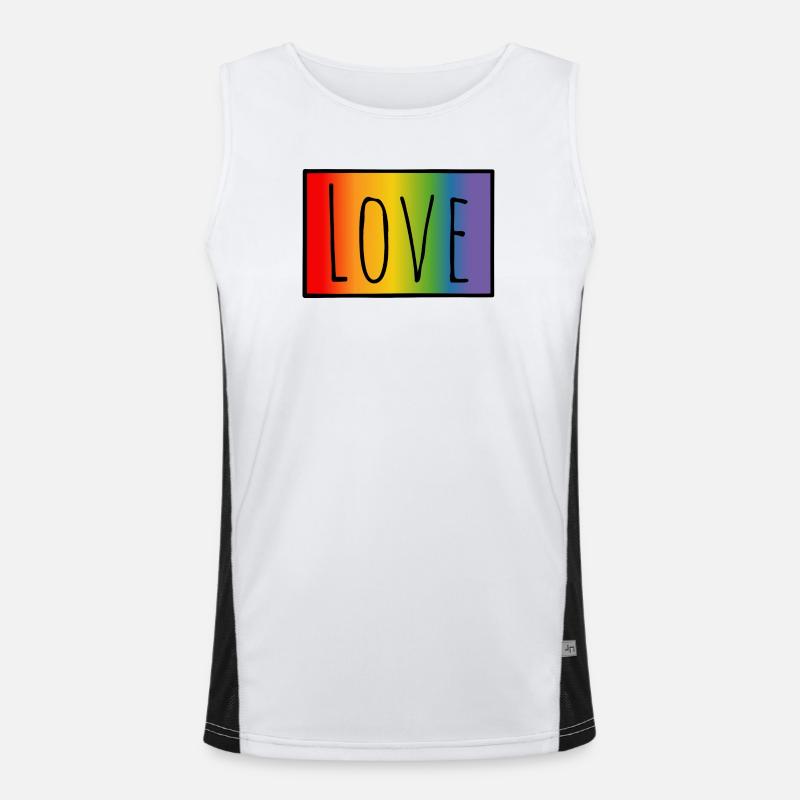 CSD Tshirt Regenbogen Love Men's Functional Contrast Tank Top 