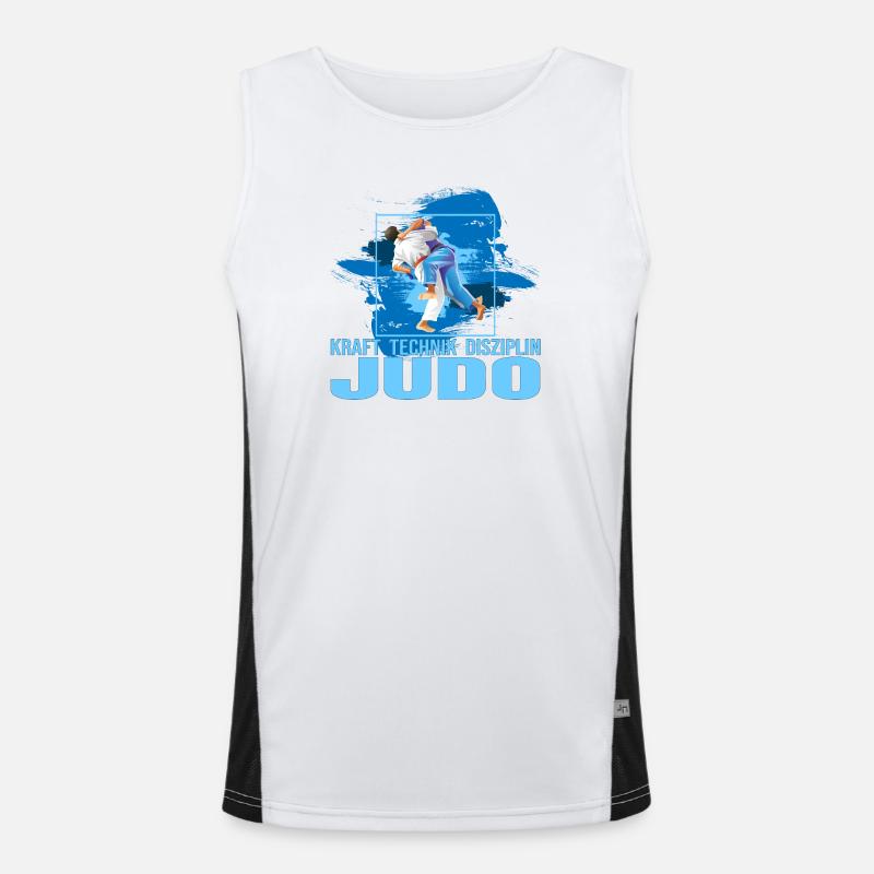 Kraft - Technik - Disziplin - Judo Funktionelles Kontrast-Tank Top für Männer 