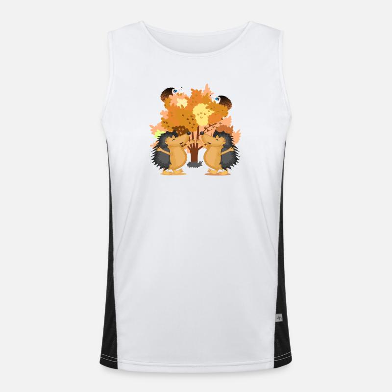 HERBST BAUM IGEL TIERILLUSTRATIONEN Funktionelles Kontrast-Tank Top für Männer 