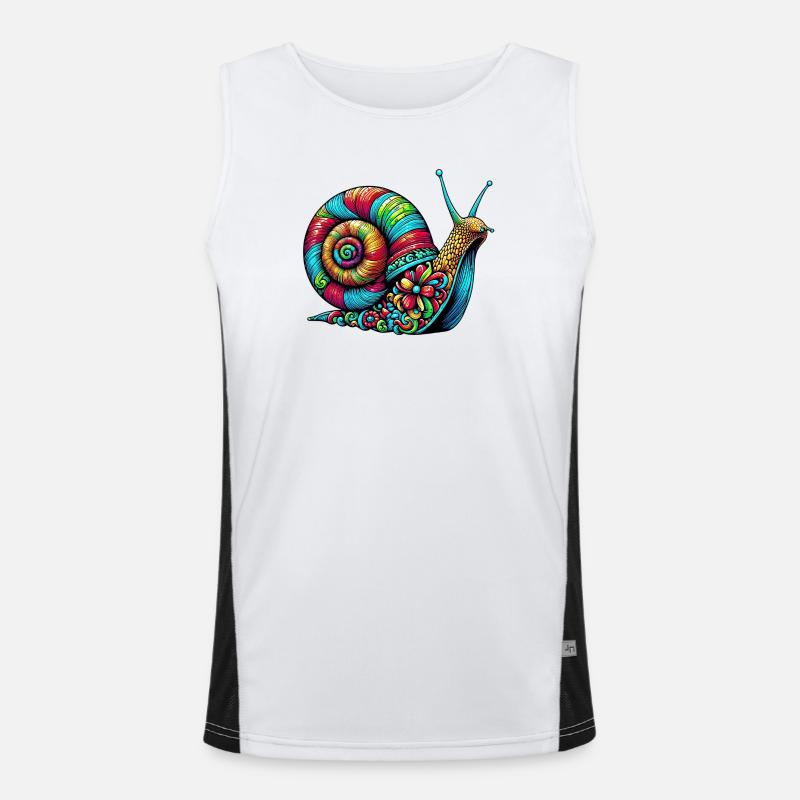Snail - Men's Functional Contrast Tank Top  - white/black