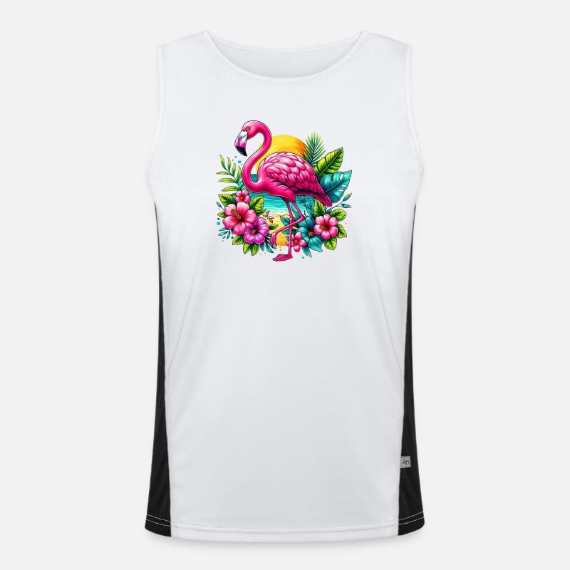 Flamingo Funktionelles Kontrast-Tank Top für Männer 