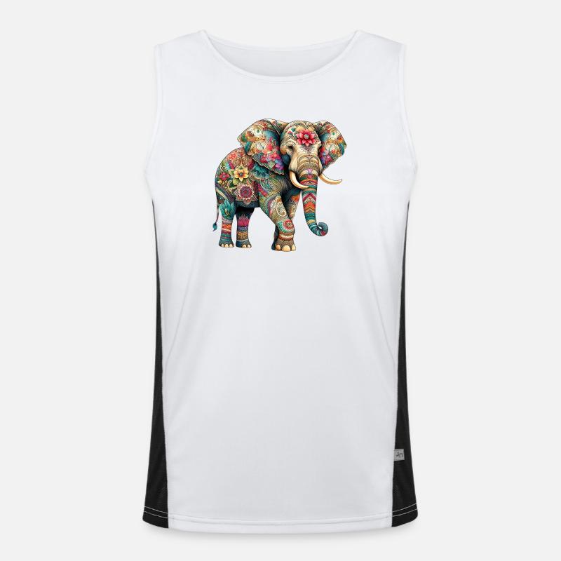 Elephant - Men's Functional Contrast Tank Top  - white/black