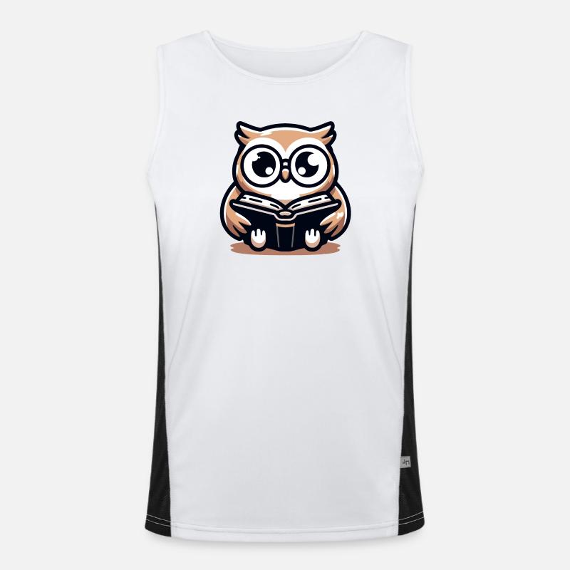 Weiser Eulenleser-Buch-Talisman Funktionelles Kontrast-Tank Top für Männer 