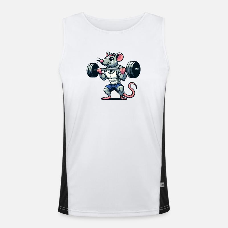 Mighty Mouse Lifter: The Workout Warrior Men's Functional Contrast Tank Top 