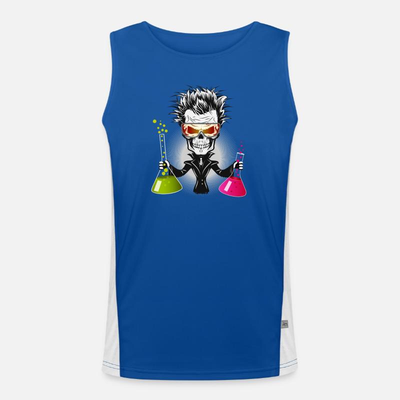 Skull als düsterer Wissenschaftler im Labor Funktionelles Kontrast-Tank Top für Männer 