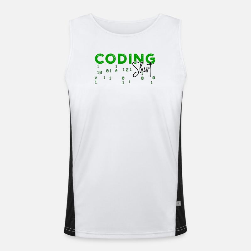 Coden Developer Programmierer Webentwickler Spruch - Funktionelles Kontrast-Tank Top für Männer  - Weiß/Schwarz