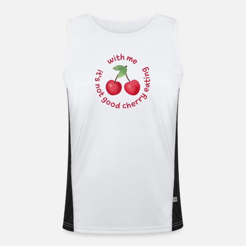 Avec moi, ce n’est pas bon de manger des cerises Denglisch Débardeur respirant contrasté Homme 