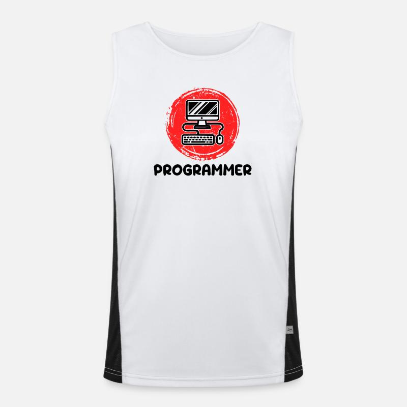 Computer Developer Programmierer Code Skripting - Funktionelles Kontrast-Tank Top für Männer  - Weiß/Schwarz