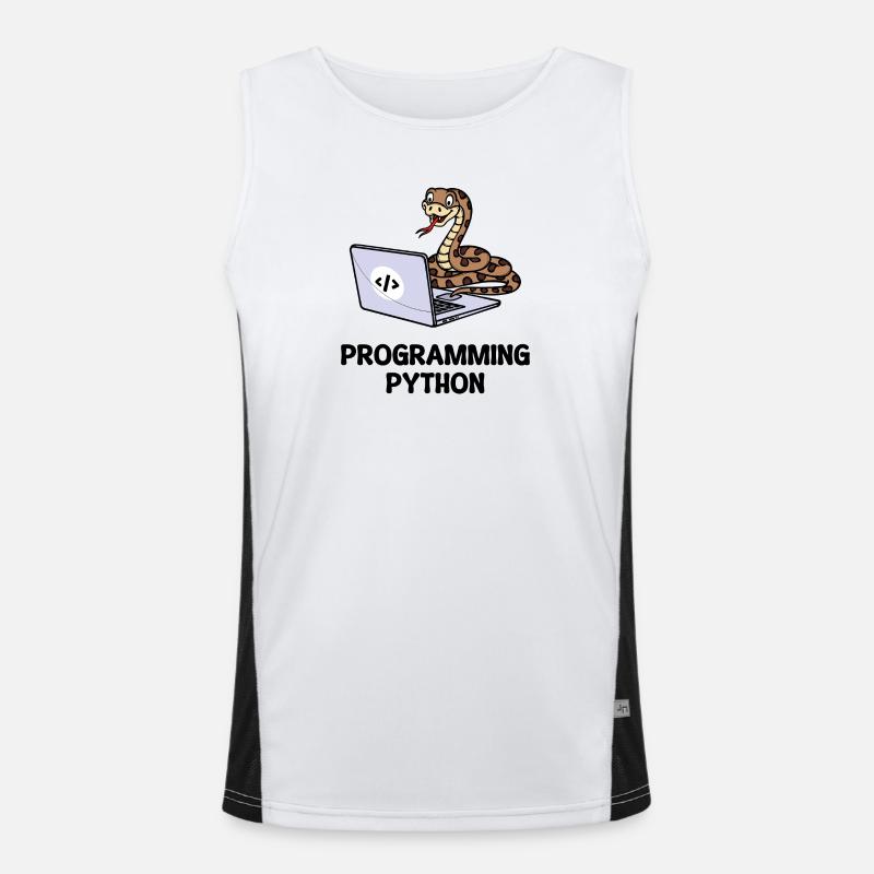 Developer Funny Sayings Programmer Computer - Men's Functional Contrast Tank Top  - white/black