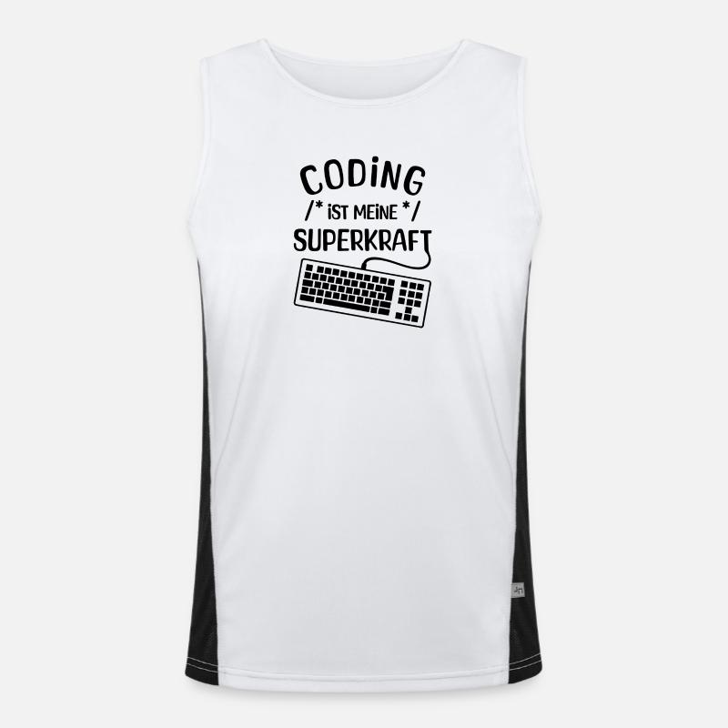 Computer Code Statement Developer Computergeek Men's Functional Contrast Tank Top 