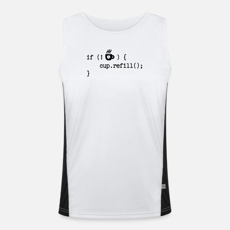Developer Programmierer Code Webentwickler Debug - Funktionelles Kontrast-Tank Top für Männer  - Weiß/Schwarz