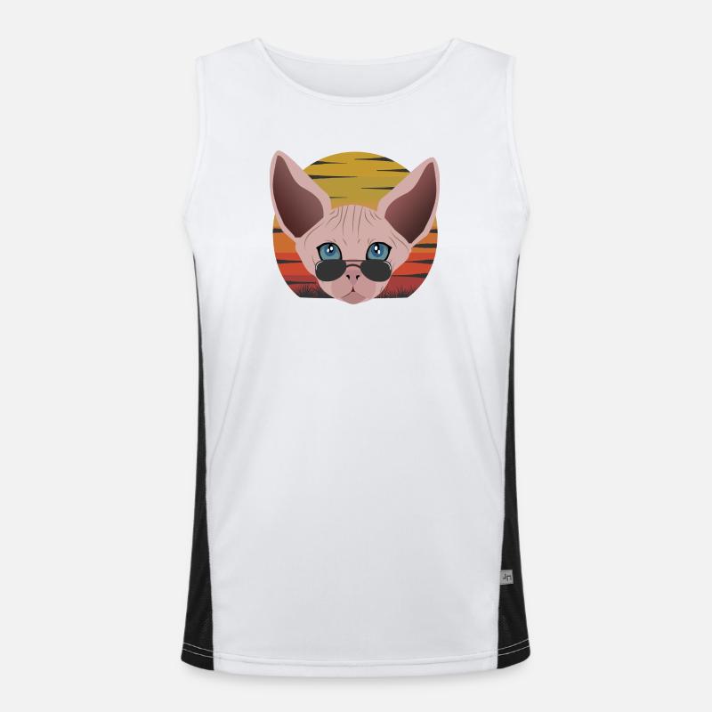 Coucher de soleil de chat Sphinx Débardeur respirant contrasté Homme 