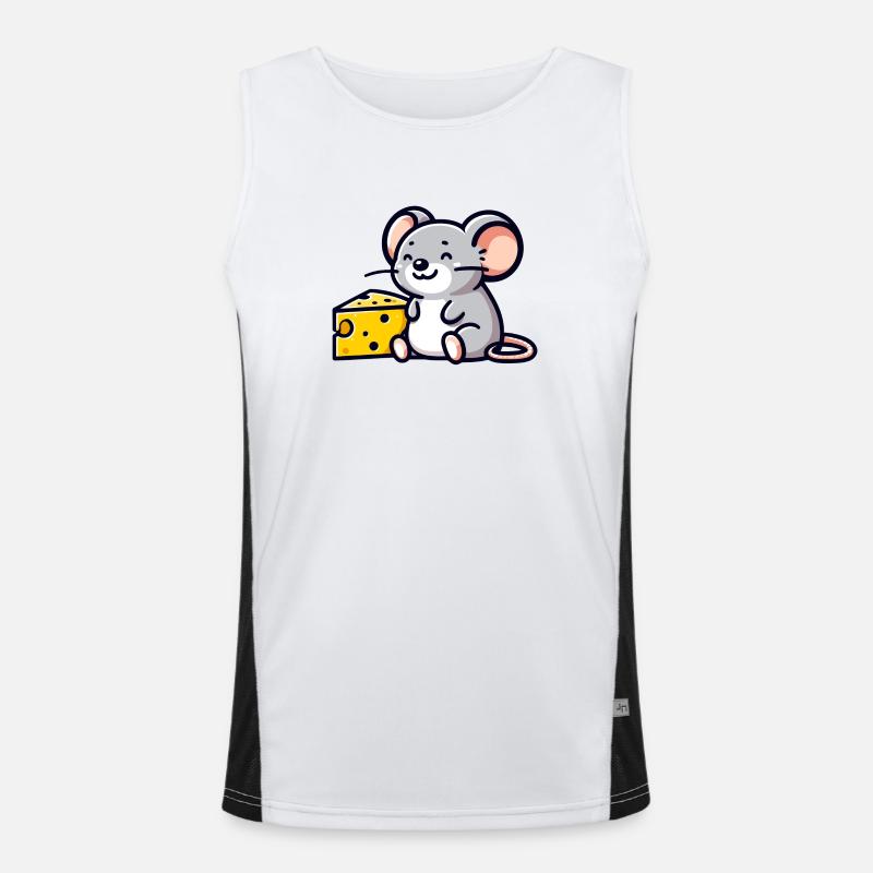 Cheese Lover Mouse: The Snacktime Friend Men's Functional Contrast Tank Top 
