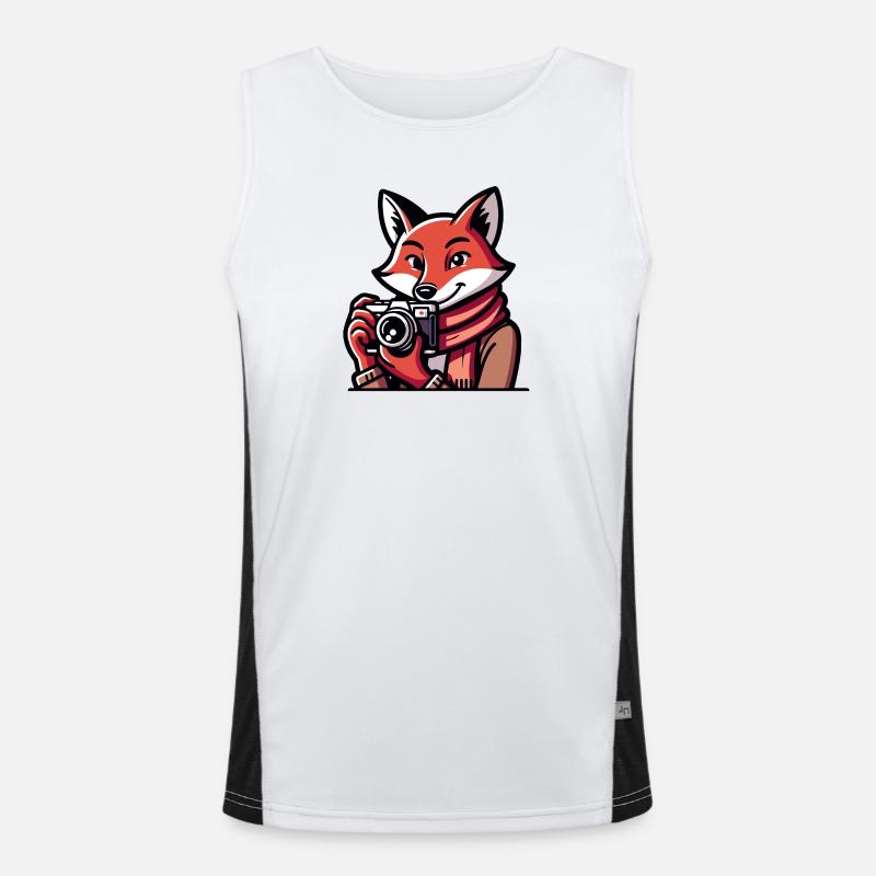 Shutter Fox: Der Schnappschuss-Abenteurer Funktionelles Kontrast-Tank Top für Männer 