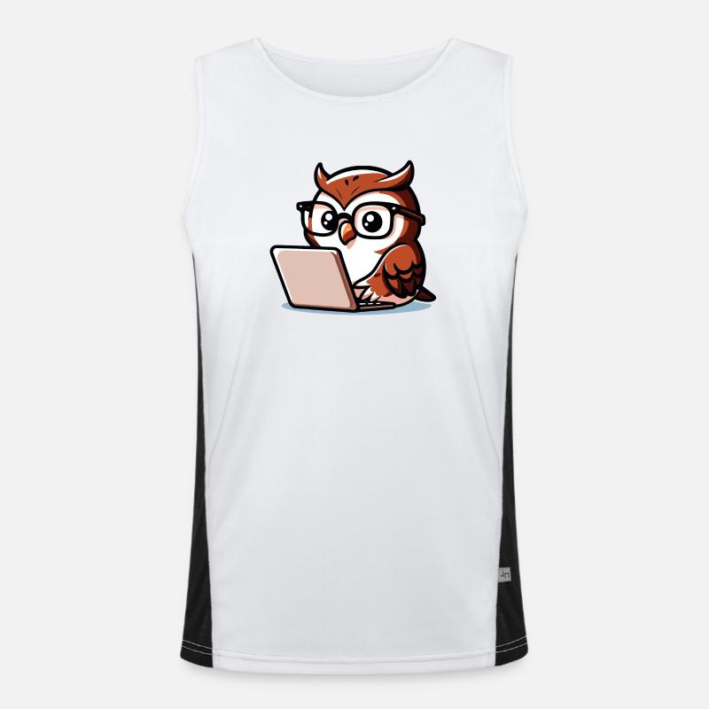 Wise Web Owl: Der Wissensnavigator Funktionelles Kontrast-Tank Top für Männer 