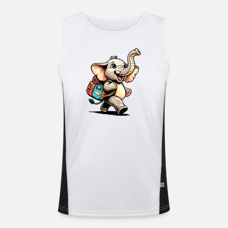 Tiny Trekker: The Jolly Elephant Men's Functional Contrast Tank Top 